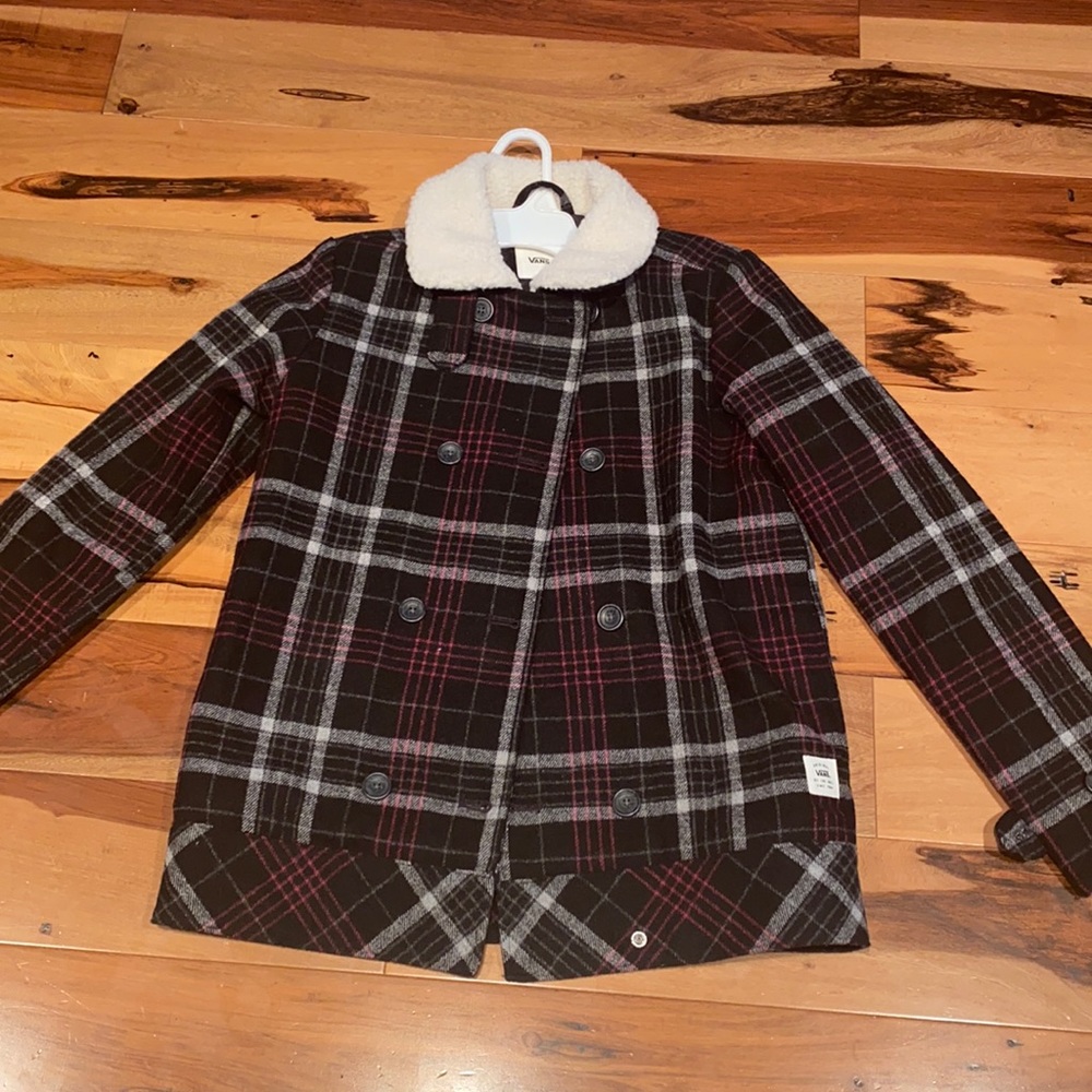NWOT~ VANS OFF THE WALL SPIRIT ANIMAL WOOL PLAID JACKET~ WOMENS XS